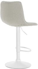 BHM Germany Barová židle Lex, textil, bílá podnož / krémová 