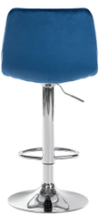 BHM Germany Barová židle Lex, samet, chromová podnož / modrá