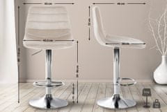 BHM Germany Barová židle Lex, samet, chromová podnož / krémová