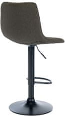 BHM Germany Barová židle Lex, textil, černá podnož / taupe 