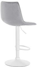 BHM Germany Barová židle Lex, samet, bílá podnož / šedá