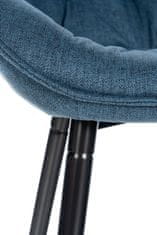 BHM Germany Barové židle Gibson (SET 2 ks), textil, modrá