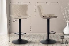 BHM Germany Barové židle Emma (SET 2 ks), syntetická kůže, krémová