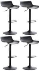 BHM Germany Barové židle Aveiro (SET 4 ks), plast, černá