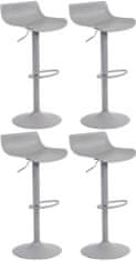 BHM Germany Barové židle Aveiro (SET 4 ks), plast, šedá