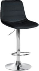 BHM Germany Barová židle Lex, syntetická kůže, chromová podnož / černá 