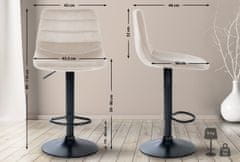 BHM Germany Barová židle Lex, samet, černá podnož / krémová