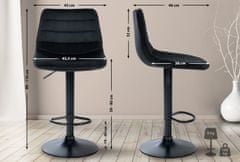 BHM Germany Barová židle Lex, samet, černá podnož / černá