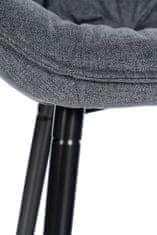 BHM Germany Barové židle Gibson (SET 2 ks), textil, šedá