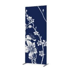 Jansen Display Potištěná látková dělící stěna Deco 100-200 Japonské třešňové květy modré