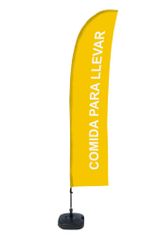 Jansen Display Beach Flag Budget Wind Complete Set Take Away Yellow Spanish