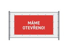 Jansen Display Standardní banner na plot 200 x 100 cm otevřeno čeština Červené