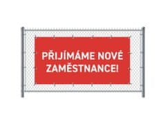 Jansen Display Standardní banner na plot 200 x 100 cm Přijímáme nové zaměstnance čeština Červené