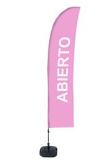 Jansen Display Beach Flag Budget Wind Complete Set Open Pink Spanish