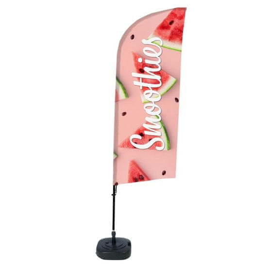 Jansen Display Kompletní sada reklamní vlajky ve tvaru křídla, Smoothies, vodní meloun