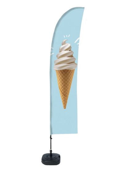 Jansen Display Beach Flag Budget Wind Complete Set Ice Cream Spanish