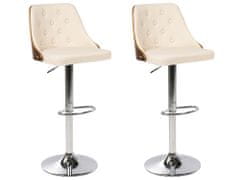 Beliani Béžová kožená barová židle VANCOUVER