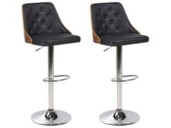 Beliani Černá kožená barová židle VANCOUVER