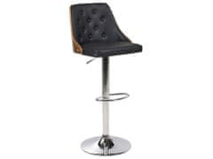 Beliani Černá kožená barová židle VANCOUVER