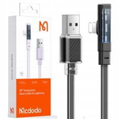 Mcdodo Kabel pro iPhone, úhlový, výkonný, superrychlý, Mcdodo, 100W, 1,2M, černý CA-3410