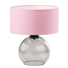 LYSNE.PL Skleněná stolní lampa ve skandinávském stylu LUTON, kouřové sklo, světle růžová
