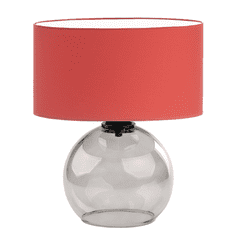 LYSNE.PL Skleněná stolní lampa ve skandinávském stylu LUTON, kouřové sklo, červená