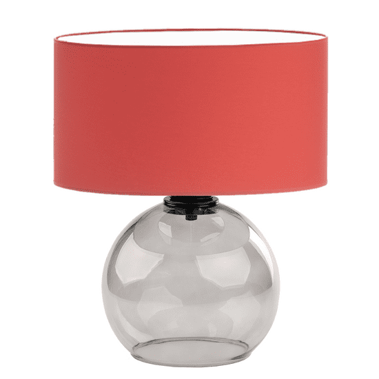 LYSNE.PL Skleněná stolní lampa ve skandinávském stylu LUTON, kouřové sklo