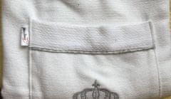 Pánský bílý kilt do sauny s výšivkou: Royal in White – Silver Edition, S-M