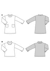 Burda Střih Burda 5866 - Tričkové šaty, dlouhé tričko s rolákem