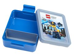 LEGO Box svačinový 20x17,3x7,1cm+láhev 390ml,PP+silikon CITY sada 2díl.