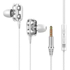 Northix In-Ear Headphones, Dual Speakers - White 
