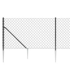 shumee Drátěné pletivo s kotevními hroty antracitové 0,8 x 10 m