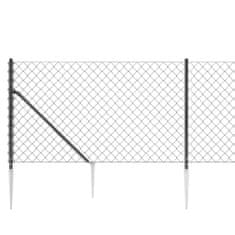 shumee Drátěné pletivo s kotevními hroty antracitové 0,8 x 25 m