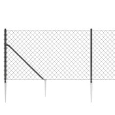shumee Drátěné pletivo s kotevními hroty antracitové 1,1 x 25 m