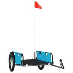 Vidaxl Přívěsný vozík na kolo modrý oxfordská tkanina a železo