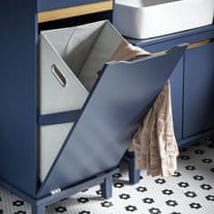 SoBuy SoBuy BZR114-B Prádelní skříň s rozkládacím pytlem na prádlo Prádelní komora Koš na prádlo Koupelnová skříňka Modrá 40x96x40cm