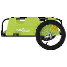 Vidaxl Vozík za kolo zelený oxfordská tkanina a železo