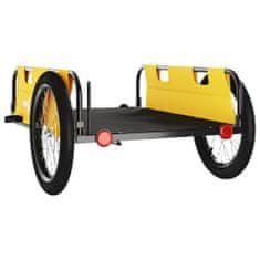 Vidaxl Vozík za kolo žlutý oxfordská tkanina a železo