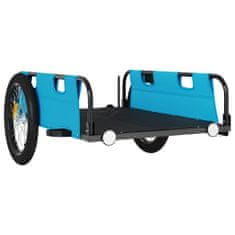 Vidaxl Přívěsný vozík na kolo modrý oxfordská tkanina a železo