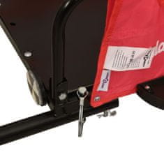 Vidaxl Přívěsný vozík na kolo červený oxfordská tkanina a železo