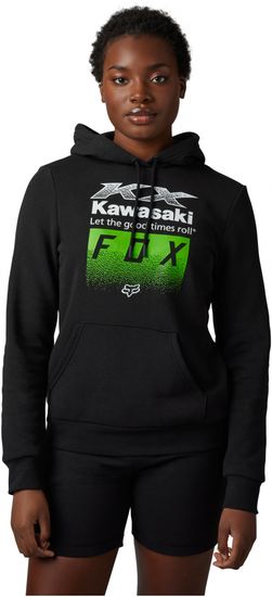 FOX mikina KAWASAKI Fleece 23 dámská černo-bílo-zelená