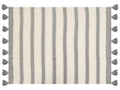 Beliani Bavlněná přikrývka 130 x 170 cm béžová/černá CAYIR