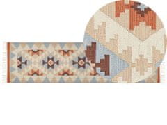 Beliani Bavlněný kelimový koberec 80 x 300 cm vícebarevný DILIJAN