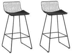 Beliani Sada 2 kovových barových židlí černé FREDONIA