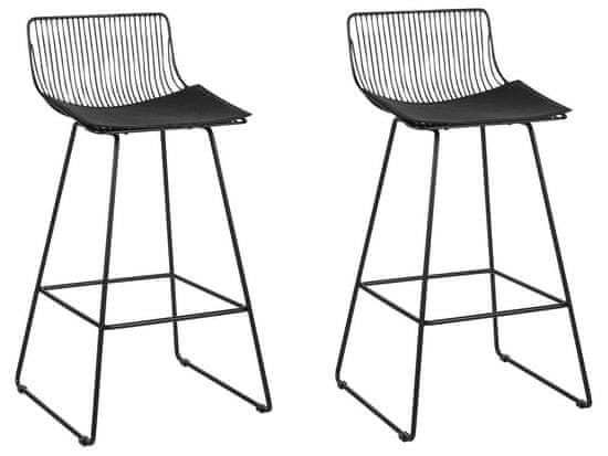 Beliani Sada 2 kovových barových židlí černé FREDONIA