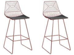Beliani Sada 2 kovových barových židlí růžovozlaté BISBEE