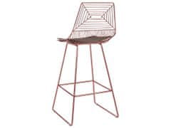 Beliani Sada 2 kovových barových židlí růžovozlaté BISBEE