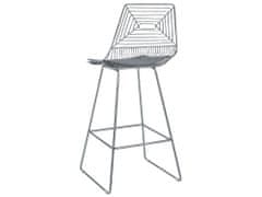 Beliani Sada 2 kovových barových židlí stříbrné BISBEE