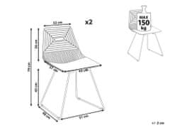 Beliani Sada 2 kovových židlí stříbrné BEATTY