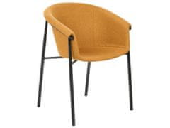 Beliani Sada 2 látkových jídelních židlí oranžové AMES